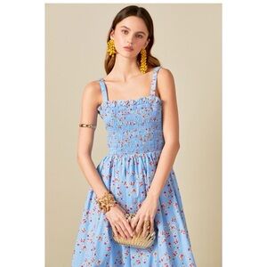 knee length dresses for ladies Smocked Midi Dress – English Factory